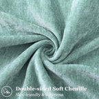 decorUhome Couch Throw Pillow Covers 12x20 Set of 2, Decorative Soft Euro Neutral Chenille Lumbar Pillow Covers with Elegant Design for Sofa Bed Living Room Home Decor, Aqua Haze