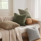 MIULEE Pack of 2 Throw Pillow Covers 18x18 Inch Brown Faux Fur Decorative Sherpa Pillow Covers Fuzzy Accent Soft Sheepskin Fleece Cushion Cases for Boho Home Decor Couch Living Room Bed