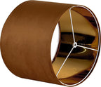 GO&SO 1 PCS Burnt Orange Velvet Drum Lamp Shade,Modern Replacement Lamp Shades 13" Top x 13" Bottom x 10" High(Spider) Medium Fabric Lampshade for Table Lamp,Floor,Bedside -Assembly Require
