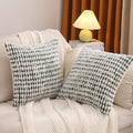 LUOYEHK Boho Throw Pillow Covers 18x18 Inch Set of 2 Farmhouse Neutral Pillow Covers Chenille Tufted Pillowcase for Couch Sofa Bed Living Room, Green White