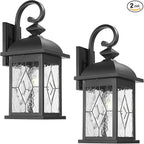 FEMILA 2 Pack Large Outdoor Wall Sconce, 21" Exterior Wall Light Fixtures, Anti-Rust Waterproof Porch Lights for Entryway, Patio, Garage, Doorway, Matte Black, 4FD54B2-2PK BK-SD