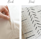 BlissBlush Off White Decorative Lumbar Throw Pillow Covers 12X20, Set of 2, Boho Farmhouse Cushion Cover, Soft Accent Pillowcase for Couch Sofa Bed Living Room Home Décor