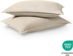 Bare Home Queen Pillow Sham Covers - Set of 2 - Premium 1800 Ultra-Soft Microfiber - Double Brushed - Bed Pillow Shams - Pillows Not Included (Set of 2, Sand)