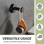 APLusee Matte Black Robe Towel Hook, 304 Stainless Steel Round Coat Hook for Home Storage, Wall Mount