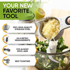 Spring Chef Magnetic Measuring Cups & Spoons Set, Patented, Strong N45 Magnets, Heavy Duty Stainless Steel Fits in Spice Jars for Baking & Cooking, BPA Free, Round Set of 9, Black