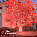 800 LED Christmas Lights Outdoor Indoor, String Lights for Outside with 8 Modes Waterproof, Plug in Twinkle Light Clear Wire for Xmas Tree, Patio, Garden, Party Decorations, Red