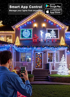 Minetom LED Color Changing Smart RGB Christmas Tree Lights, 66ft 200LED String Lights, 16 Milion Adjustable Colors Fairy Lights with Remote & Timer & Memory Function for Xmas Tree Holiday Party
