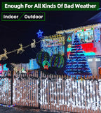 750 LED Outdoor Christmas Lights Decorations, 246ft Green Wire LED Christmas String Lights with Timer Memory, Twinkle Lighs for Indoor Outdoor Xmas Party Christmastree Wedding Garden Patio Cool White