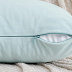 EMEMA Pack of 2 Velvet Pillow Covers Decorative Square Pillowcase Soft Solid Cushion Case for Sofa Bedroom Car 20x20 Inch Baby Blue