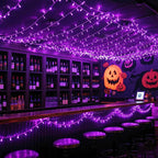 600 LED Purple Halloween Lights Indoor Outdoor, 197FT Halloween String Lights Waterproof 8 Modes Plug in Purple String Lights for Christmas Tree Bedroom Party Home Thanksgiving Decorations