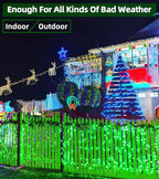 1500 LED Chrstmas String Lights, 492FT Super Long Christmas Lights with 8 Modes, Christmas Tree Lights with Timer Memory for Indoor Outdoor Tree Fence Garden Xmas Wedding Party Decor Green