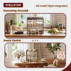 Spice Rack for Countertop, Bamboo Seasoning Jars Organizer Rack Shelf Wall Mounted, 15.83" W x 4.96" D x 15.75" H (Walnut)