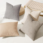 MIULEE Boho Farmhouse Neutral Cream Throw Pillow Covers 18x18 Inch Set of 4 Mordern Nordic Cushion Covers Soft Corduroy Home Decor for Couch Bed Sofa Living Room