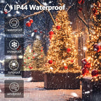 Connectable 300LED 99Ft 13Modes Christmas String Lights Outdoor Indoor | Extendable Green Wire Warm White Christmas Tree Lights with Timer | Twinkle Fairy Light Plug in for Xmas Tree(Warm White)
