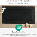 Madison Park Splendor Reversible 100% Cotton Tufted Bathroom Rug-3000 GSM Hotel Quality Luxurious Plush Medium Pile Bath Mat Absorbent, Quick Dry, Shower Room Décor, 24x60 Black