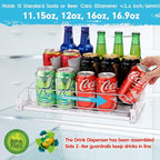 Automatic Soda Can Organizer Refrigerator Can Dispenser for Beer Soda Seltzer already Assembled Drink Pop Can Holder Self-Pushing Drink Organizer for Fridge Storage 15 cans of 11.15oz 12oz 16oz 16.9oz