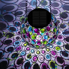 Solar Lantern Hanging Outdoor Christmas Decorative, Dual LEDs Color Changing and Cool White Crystal Globe Lamp Hanging Light Waterproof with S Hook Decor in Garden, Pathway, Front Door- Multi Color