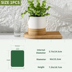 Hasense Ceramic Plant Pots Indoor Outdoor, 6 Inch Pot for Plants with Drainage Hole and Saucer, White Modern Flower Planter for Housewarming Gift
