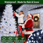 750 LED 240FT Christmas Lights Outdoor,12 Lighting Modes Christmas String Lights with Timer, Dimmable Cool White LED StringLights Waterproof for Yard Tree Wedding Party Holiday Cool White