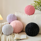 Ball Pillow, Decorative Round Pillow for Couch n, Circle Throw Pillows, Perfect Ball Pillows for Couch, Stylish Decorative Pillows, Versatile Round Throw Pillow (Light Grey, Medium-11.8 Inches)