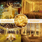 2 Pack Christmas String Lights Battery Operated with Timer, 33FT 100 LED Waterproof Twinkle Lights, 8 Modes Fairy Light for Indoor and Outdoor Bedroom Garland Tree Christmas Decorations (Warm White)