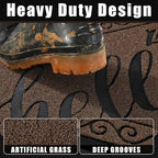 Yimobra Welcome Mats for Front Door 29.5x17, Heavy Duty Waterproof Outdoor Door Mat Outside Entrance, Non-Slip Low Profile Indoor Entryway Mat for Garage Patio, Coffee