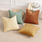 MIULEE Boho Farmhouse Throw Pillow Covers 20x20 Inch Set of 4 Summer Modern Natural Decorative Cushion Covers Soft Corduroy Home Decor for Couch Bed Sofa Living Room Orange Teal Gradient Series