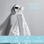 Angle Simple Single Bath Towel Hook, SUS304 Stainless Steel Round Coat Hook Wall Mounted, Robe Hanger for Kitchen Bathroom Polished Chrome