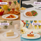 120 White Plastic Plates Disposable, Heavy Duty for Party - 60 Dinner Plates 10-Inch and 60 Salad Dessert Appetizer Plates 8-Inch, Hard Party Plate Elegant Holiday Parties, White Plates Disposable