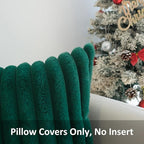JOJUSIS Pack of 2 Faux Fur Plush Decorative Throw Pillow Covers Couch Cushion Case Soft Pillowcases (Dark Green, 20 x 20-Inch)