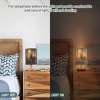 Table Lamp Deer in Sunrise Forest Nightstand Lamp with Wood Base Fabric Lamp Shade Bedside Desk Lamp for Living Room Bedroom Kids Room Office