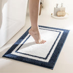 GRANNY SAYS Microfiber Bathroom Rugs Non Slip Washable, Water Absorbent Bath Mats for Tub, Soft Bath Mats for Bathroom Floor & Shower, Bath Rug, 16" x 24", Navy Blue Bath Rugs