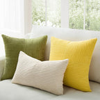 Topfinel Decorative Yellow Green Throw Pillow Covers 16×16,Boho Pillow Covers Set of 4 Soft and Cozy Velvet Double-Sided Designs,Mix and Match for Couch Boho Farmhouse Fall Home Decor