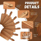 Geetery 16 Pcs Acacia Wood Cutting Board Bulk Kitchen Wooden Chopping Boards with Handle Serving Tray Charcuterie for Pizza, Bread, Cheese, Fruit, Vegetables Housewarming Gift(14 x 8 Inch)