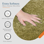 Walensee Bath Rug - Non Slip, Soft Microfiber Shaggy Bath Mat (20 x 32, Olive Green) Water Absorbent, Machine Washable, Thick Plush Shower Mat