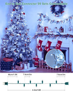 LED Christmas Mini String Lights, 14 Feet 50LEDs F5 Pure White Mini Lights, Connectable Christmas Tree Lights for Wreath Garland Holiday Party Wedding Outdoor Indoor Christmas Decoration, Green Wire