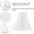 White-Ivory Square Cut Corner Bell Lamp Shade Medium Lampshade 6.5``Top×13``Bottom×10.6``Hight(Spider) Modern Lamp Shade for Table & Floor Lamp - Lampshade Replacement