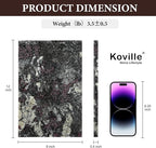 Koville Natural Marble Cutting Board for Kitchen Counter, 12" x 8" x 0.4" Real Stone Slab Marble Cheese Board for Home Decor, Granite Pastry Boards Granite Cutting Boards Candle Plate - Black Fantasy