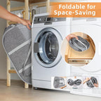 Collapsible Laundry Baskets with Easy Carry Handles, 95L Clothes Hamper for Storage, Foldable Laundry Basket Tear-proof, Large Pop Up Hampers for Laundry, Bedroom, Bathroom, Dorm Grey