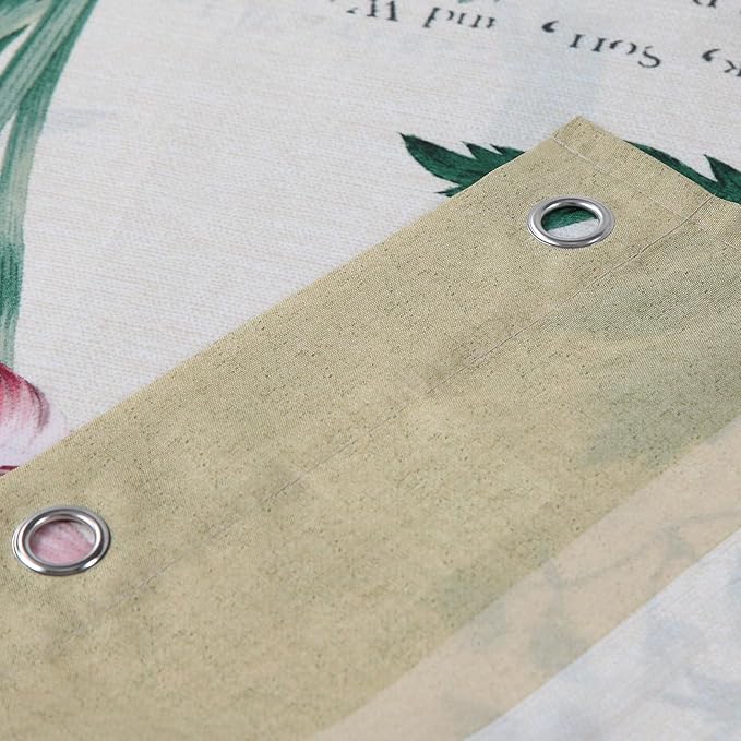 Long Fabric Shower Curtain, Country Vintage Floral Shower Curtain, Gold and Green Flower Shower Curtains for Bathroom, Waterproof Bathroom Curtains, 72" W x 78" H