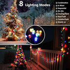 Joomer Battery Christmas Lights, 66ft 200LED Fairy Lights Battery Operated Timer 8 Modes Waterproof for Outdoor Home Garden Party Holiday Christmas Trees Decoration (Multicolor)
