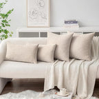 MIULEE Pack of 2 Couch Throw Pillow Covers 16x16 Inch Soft Light Brown Chenille Pillow Covers for Sofa Living Room Solid Dyed Pillow Cases