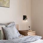 KSANA Sconces Wall Lighting, 1-Light Black and Gold Wall Sconce Light, Modern Bedroom Bathroom Wall Sconces Indoor with Clear Glass Shade
