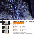 Extra Long 264Ft 800 LED Christmas Lights with Timer, Green Wire Fairy Starry String Lights Plug in, 8 Modes and Memory, forIndoor Outdoor Xmas Tree Wedding Party Decoration,Cool White