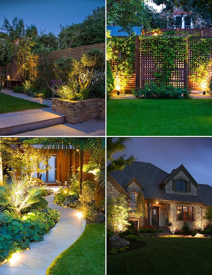 ZYAN Solar Landscape Spotlights Outdoor Waterproof IP65, Solar Powered Garden Yard LED Spot Lights for Outside Plant, Tree, Pathway, Auto On/Off Wall Lights for Walkway, Patio, Lawn-8 Pack