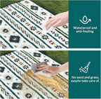 80"x60" Waterproof Picnic Blanket Large Outdoor Camping Blanket Foldable Picnic Camping Blanket Thicker Machine Washable Picnic Mat Portable Wearable for Picnics, Camping