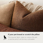 Foindtower Set of 2, Decorative Textured Boucle Throw Pillow Covers Accent Solid Pillow Cases Neutral Soft Cozy Couch Cushion Case for Chair Sofa Bedroom Living Room Home Decor 24x24 Inch Hazel Brown