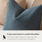 Foindtower Set of 2, Decorative Textured Boucle Throw Pillow Covers Accent Solid Pillow Cases Neutral Soft Cozy Couch Cushion Case for Chair Sofa Bedroom Living Room Home Decor 26 x 26 Inch Blue