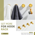 Angle Simple Robe and Towel Hook, SUS304 Stainless Steel Bathroom Robe Hook, Small Towel Hanger for Wall or Cabinet, Brushed Gold