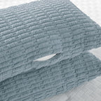 Fancy Homi 1 Pack Light Blue Long Lumbar Body Decorative Throw Pillow Covers 14x36 Inch for Bed Couch Bedroom Bench, Soft Corduroy Rectangle Solid Pillow Case 35x91 cm, Rustic Farmhouse Boho Decor